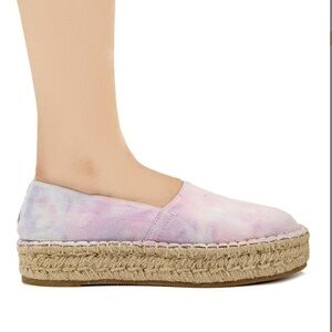 SPLENDID ANTHROPOLOGIE PASTEL BOHO TIE DYE ESPADRILLES NWOT